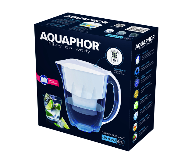 AQUAPHOR Dzbanek filtrujący DIAMOND 2,8l (szary) + wkład B100-25 Maxfor - 1390737 - zdjęcie 3